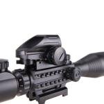 3 in 1 Scope Combo, 4-16x50EG Illuminated Rangefinder Rifle Scope, Red Laser × 4