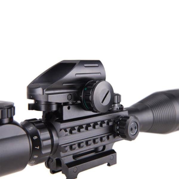 3 in 1 Scope Combo, 4-16x50EG Illuminated Rangefinder Rifle Scope, Red Laser × 4