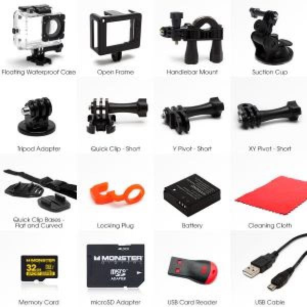 NEW Monster Digital Action Sports 2" Camera, 1080p Resolution HD Video