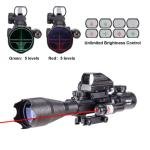 3 in 1 Scope Combo, 4-16x50EG Illuminated Rangefinder Rifle Scope, Red Laser × 4