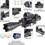 3 in 1 Scope Combo, 4-16x50EG Illuminated Rangefinder Rifle Scope, Red Laser × 4