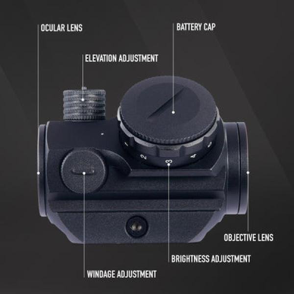 1x20 Red Dot Sight for 20mm Picatinny and Weaver Rails, 3 MOA