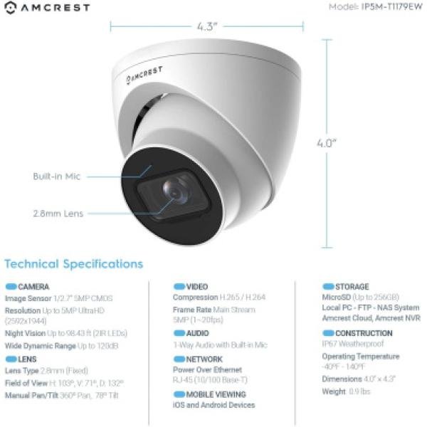 NEW Amcrest 5MP POE Security Camera System